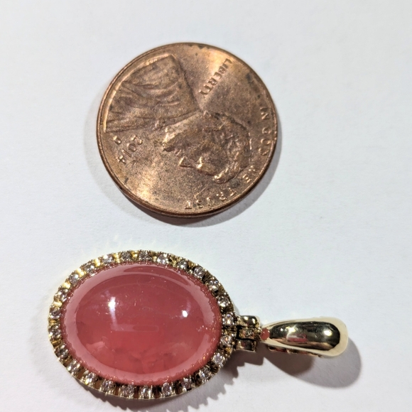 Vintage H Stern Rhodochrosite Diamond Pendant - Picture 3 of 8